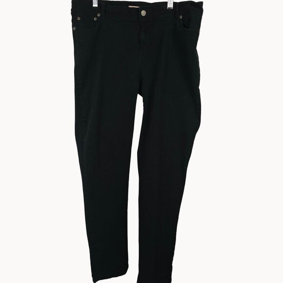 Womens Slim Fit High Waist Plain Solid Black Denim Jeans Goth Emo Judy Blue 1X - Picture 1 of 12